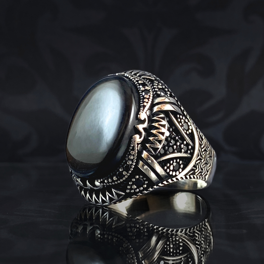 Men Handmade Onyx Gemstone 925 Sterling Silver Ring