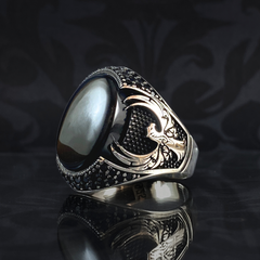 Phoenix Onyx Stone 925 Sterling Silver Men Handmade Ring