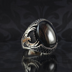 Phoenix Onyx Stone 925 Sterling Silver Men Handmade Ring