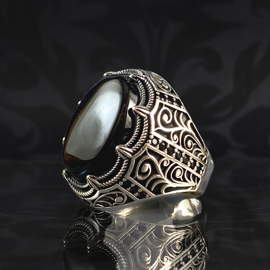 Onyx Gemstone 925 Sterling Silver Men Handmade Ring