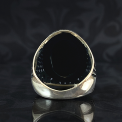 Black Onyx Stone 925 Sterling Silver Men Handmade Turkish Ring