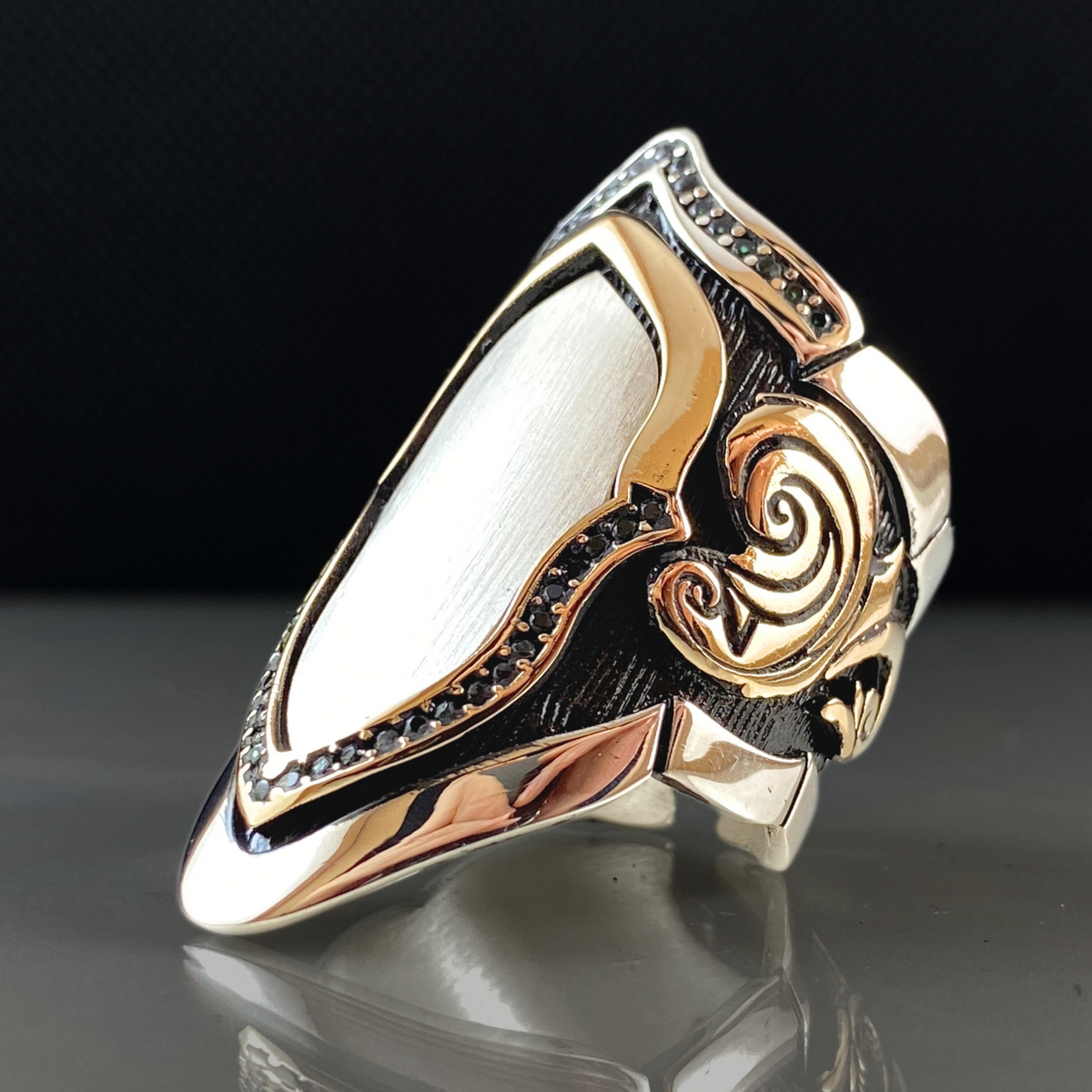 Archer Thumb 925 Sterling Silver Ottoman  Vintage Men Ring