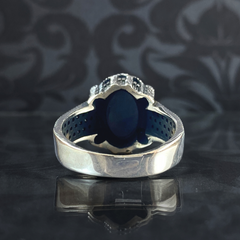 Black Onyx Gemstone 925 Solid Silver Turkish Handmade Ring