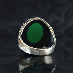 Anillo de plata maciza de piedra esmeralda 925, anillo de piedra preciosa esmeralda verde 