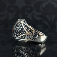 Red Ruby Stone 925 Solid Silver Turkish Classic Ring