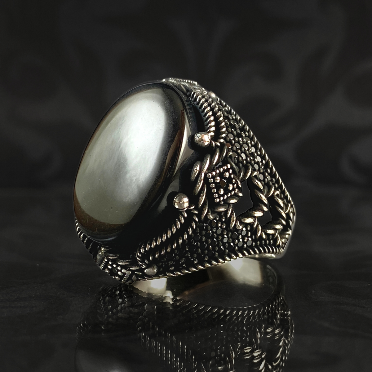 Men Handmade Black Onyx Stone 925 Sterling Silver Ring