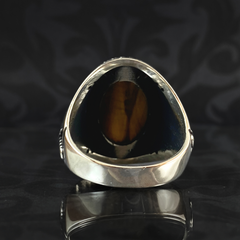 Sword Zulfigar 925 Brown Silver Men Handmade Ring