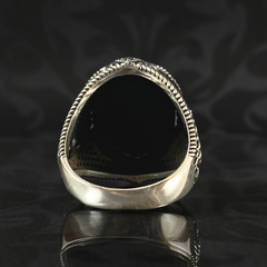 Men Handmade Black Onyx Stone 925 Sterling Silver Ring