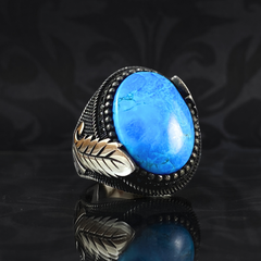 Men Handmade Turquoise Stone 925 Sterling Silver Men Handmade Ring