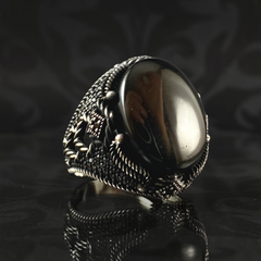 Men Handmade Black Onyx Stone 925 Sterling Silver Ring