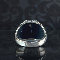 Black Onyx Gemstone 925 Sterling Silver Men Ring