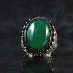 Anillo de plata maciza de piedra esmeralda 925, anillo de piedra preciosa esmeralda verde 