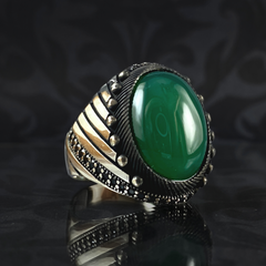 Anillo de plata maciza de piedra esmeralda 925, anillo de piedra preciosa esmeralda verde 