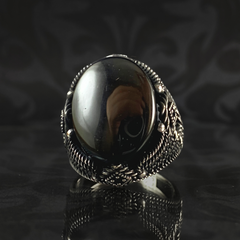 Men Handmade Black Onyx Stone 925 Sterling Silver Ring