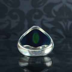 Emerald Stone 925 Sterling Silver Men Handmade Ring