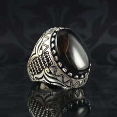 Black Onyx Stone 925 Sterling Silver Men Ring