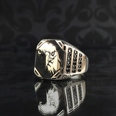 Angry Eagle Head 925 Sterling Silver Men Ring