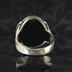 Black Onyx Stone 925 Solid Silver Men Turkish Ring