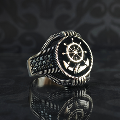 Sea Anchor Sailor 925 Sterlinh Silver Men Ring