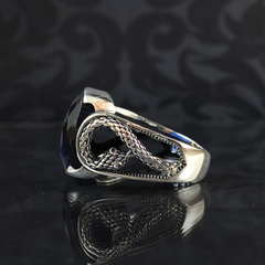 Sapphire Gemstone 925 Sterling Silver Men Ring