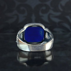 Sapphire Gemstone 925 Sterling Silver Men Ring