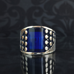 Sapphire Ring For Men 925 Sterling Silver