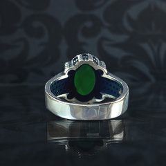 Green Emerald Stone 925 Sterling Silver Men Ring