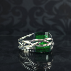 Men Handmade Emerald Stone 925 Sterling Silver Men Ring