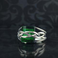 Men Handmade Emerald Stone 925 Sterling Silver Men Ring