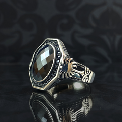 Black Onyx Gemstone 925 Sterling Silver Men Ring