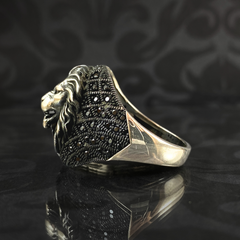 Lion 925 Sterling Silver Leo Zodiac Men Animal Ring