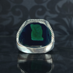 Anillo de plata maciza de piedra esmeralda 925, anillo de piedra preciosa esmeralda verde 