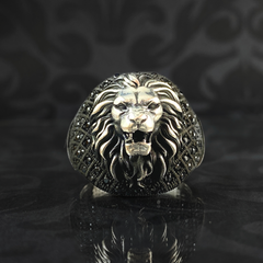 Lion 925 Sterling Silver Leo Zodiac Men Animal Ring