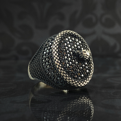 Snake 925 Sterling Silver Men Handmade Ring