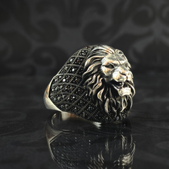 Lion 925 Sterling Silver Leo Zodiac Men Animal Ring