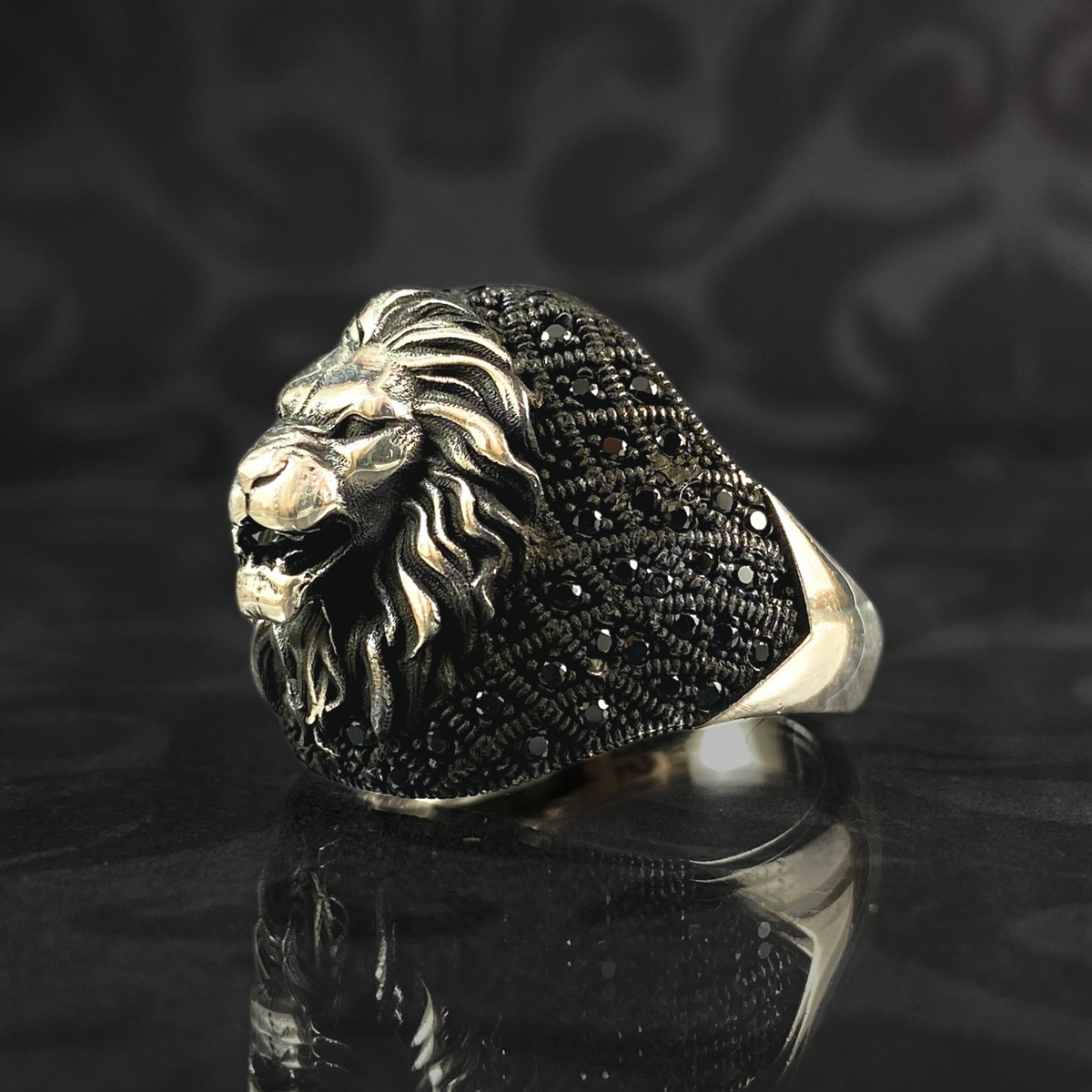 Lion 925 Sterling Silver Leo Zodiac Men Animal Ring