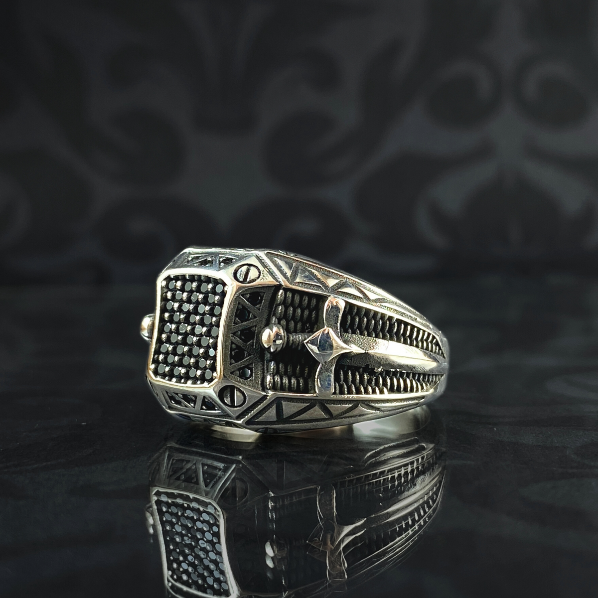 Sword 925 Sterling Silver Men Handmade Ring