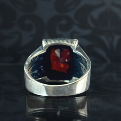 Red Ruby Stone 925 Sterling Silver Men Handmade Ring