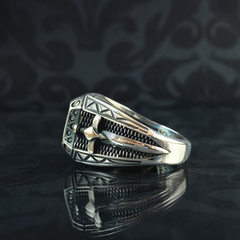 Sword 925 Sterling Silver Men Handmade Ring