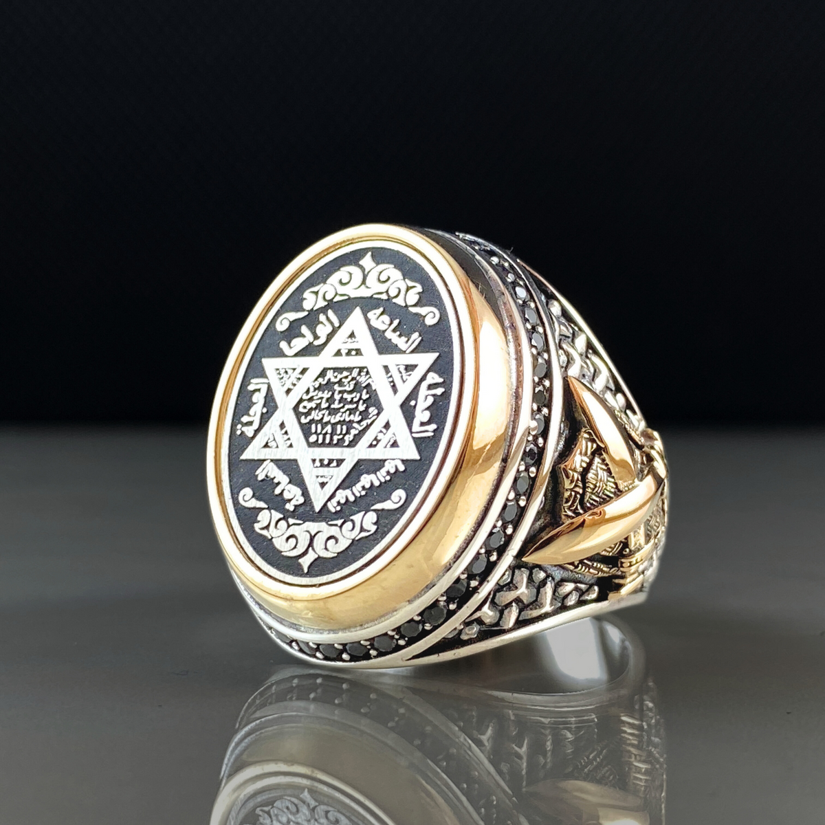 Oval Seal Of Solomon 925 Sterling Silver Men Vintage Ring