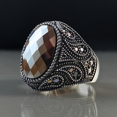 Black Onyx Gemstone 925 Solid Silver Men Ring