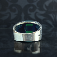 Emerald Gemstone 925 Sterling Silver Men Ring