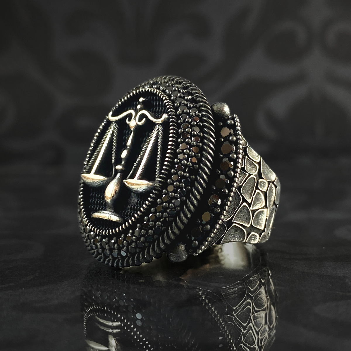 Scales of Justice 925 Sterling Silver Ring