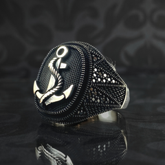 Sea Anchor 925 Sterlinh Silver Men Ring