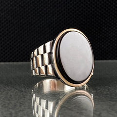 Oval Black Onyx Gemstone 925 Solid Silver Ring