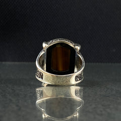 Tiger Eye Stone 925 Sterling Silver Ring For Men