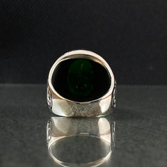 Classic Emerald 925 Solid Silver Men Ring