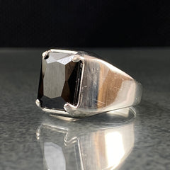 Classic Onyx Stone Original 925 Silver Simple Ring For Young Men