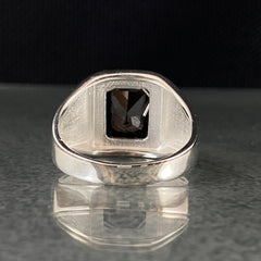 Classic Onyx Stone Original 925 Silver Simple Ring For Young Men