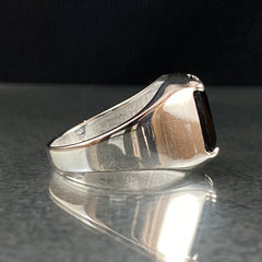 Classic Onyx Stone Original 925 Silver Simple Ring For Young Men